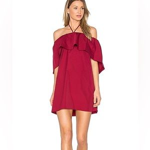 NWT Alice + Olivia Jada Caped Shift Dress Bordeaux color size Medium